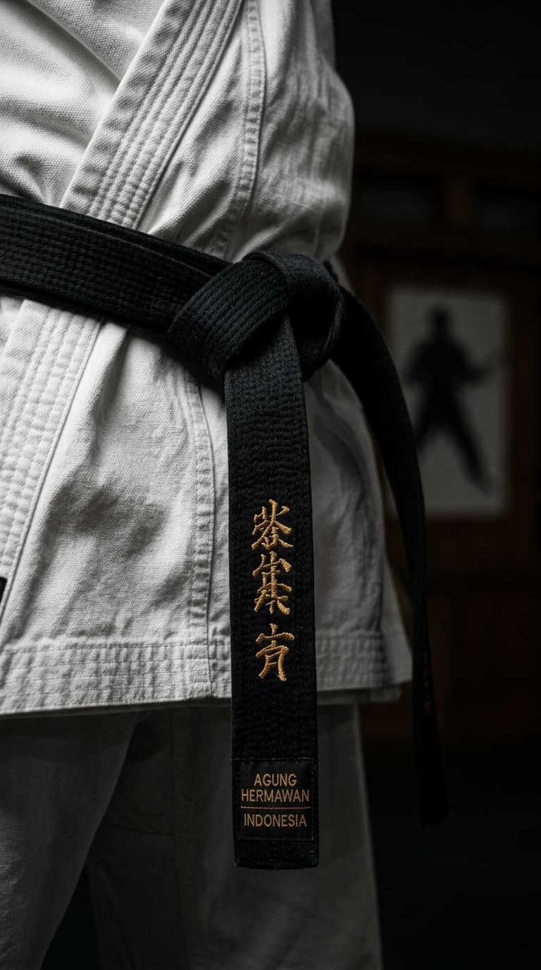 Agung Hermawan Karate Gi and Embroidered Black Belt